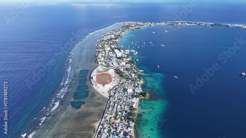Aerial View of Majuro Atoll in the Marshall Islands