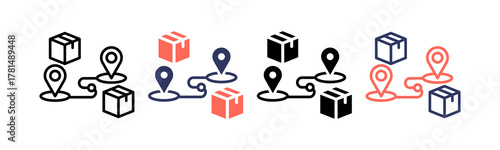 Logistic Route multiple icon