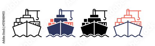 Sea Shipment multiple icon
