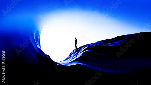 human silhouette end wave giant leader politics media artist world alone loneliness