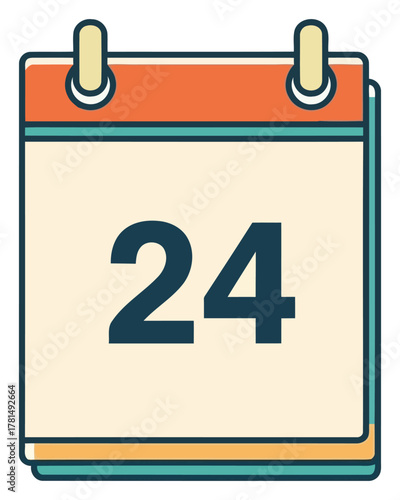 Stylized Calendar Icon for Date and Time Management - Planning and Schedule Reminder