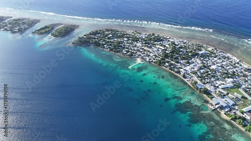 Aerial View of Majuro Atoll in the Marshall Islands