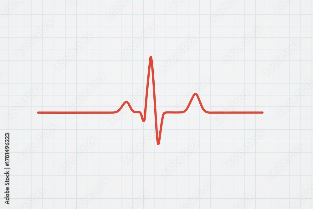 Naklejka premium Electrocardiogram heartbeat chart line on medical grid paper clean diagnostic graphic