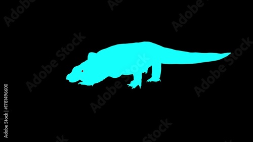 3d Illustration of A giant lizard moves gracefully through its natural habitat, displaying strength, alertness, and primal elegance.