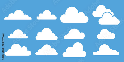 cloud shapes and symbols — modern vector sky elements for weather design