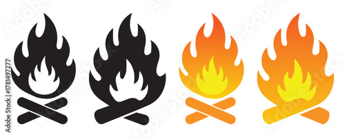 Fire logo and flame illustration pack — various fire symbol designs for creative projects.