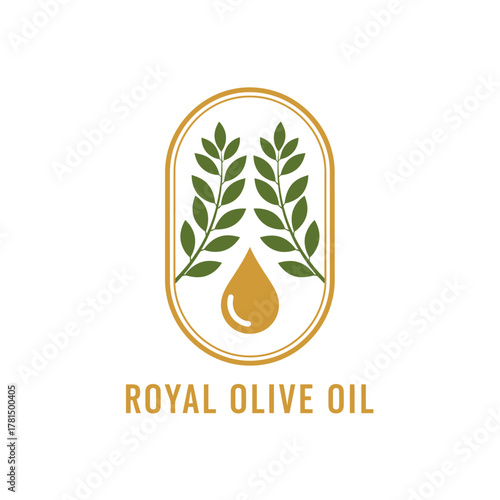 Royal Olive Oil Branch & Drop Product Logo - Natural Food