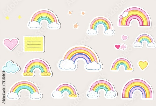 Adorable pastel rainbow stickers, notes & labels Perfect for planners, journals & scrapbooking, art, happy