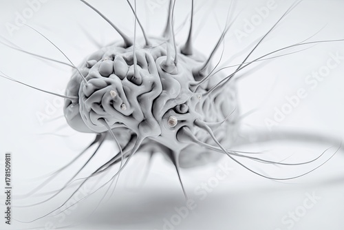 Detailed 3D Model Of A Human Brain With Neurons