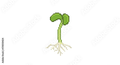 Pixel Art Sprout A Digital Seedling in Bloom