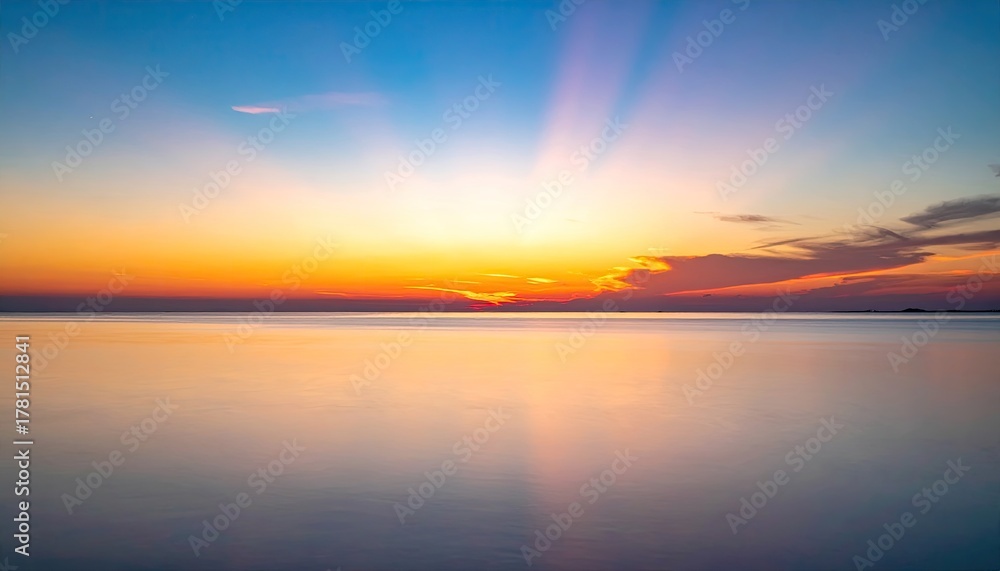 Obraz premium Tropical Beach Sunset with Palm Trees Gentle Waves and Vibrant Sky Over Calm Ocean Horizon.