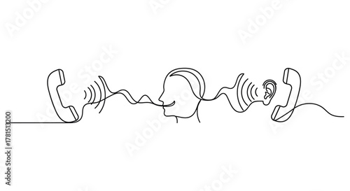 Communication between people and phones conversation connection