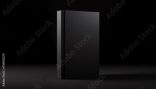 Blank Black Cover Book Template isolated on Black Background