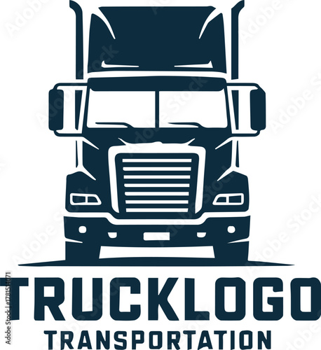 truck transportation logo vector front view semi truck emblem