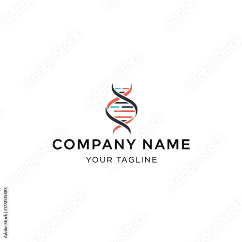 DNA Helix Logo Design for Science and Technology Companies with Modern Style.