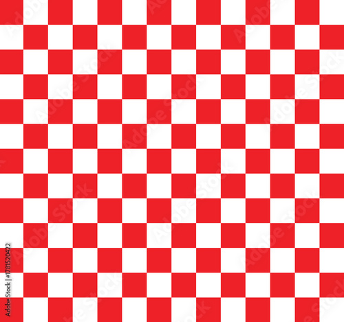 Checkered harlequin diamond seamless background pattern vector in red and white. Geometric rhombus pattern background. Harlequin check wallpaper.