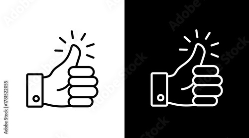 Thumbs Up  White Icon Set Design