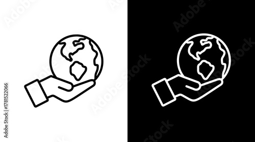 Save The World  White Icon Set Design