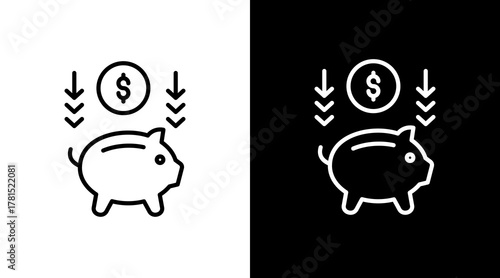 Savings  White Icon Set Design