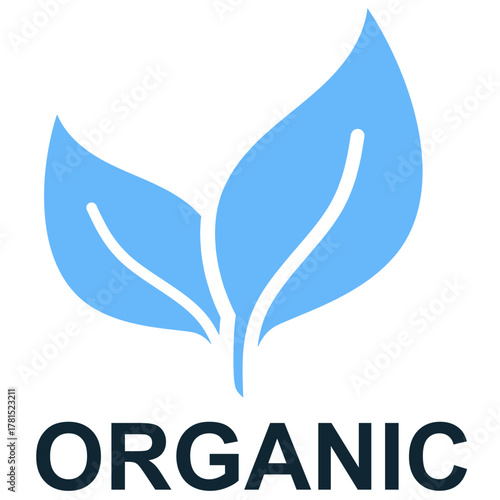 Organic icon vector. Ideal for food, agriculture, and health supplement themes. This icon symbolizes clean eating, non-GMO, and natural certification. Perfect for labeling.