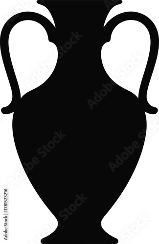 Ancient greek amphora jar silhouette vector design