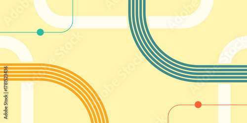 Abstract digital network of interconnected parallel lines creating a sense of flow and connection