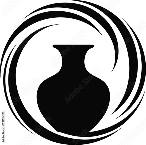 Elegant ceramic vase with swirling craftsmanship silhouette