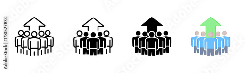 Team Building Icon, Multi Styles Icon Set