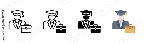 Internship Icon, Multi Styles Icon Set