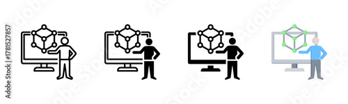 Simulation Icon, Multi Styles Icon Set