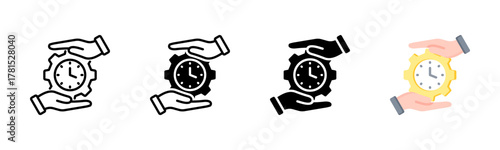 Time Management Icon, Multi Styles Icon Set