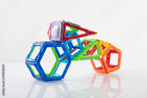 Step 4 – Innovative magnetic construction toy showing creative geometric design process