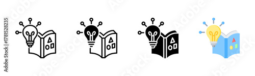 Blended Learning Icon, Multi Styles Icon Set