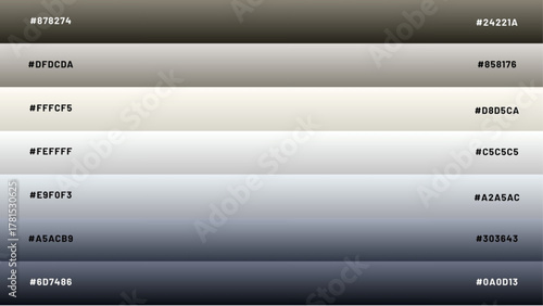 a combination of two color palettes with a combination of colors from dark to light with a code once - gray