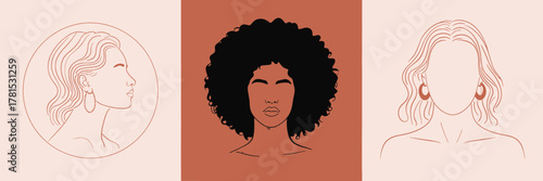 A captivating portrait of a woman with an afro hairstyle against a neutral background, representing strength, cultural identity, and artistic expression in a modern way.