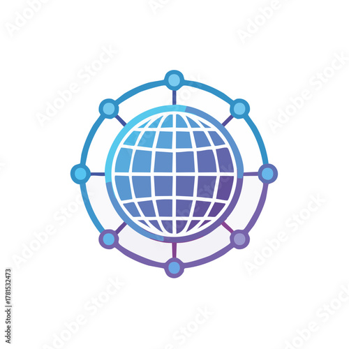 Abstract Globe Symbolizing Global Networks and Interconnectedness Worldwide