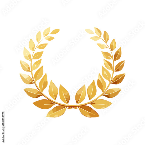 表彰とランキングの金の月桂樹のフレームのベクターイラスト