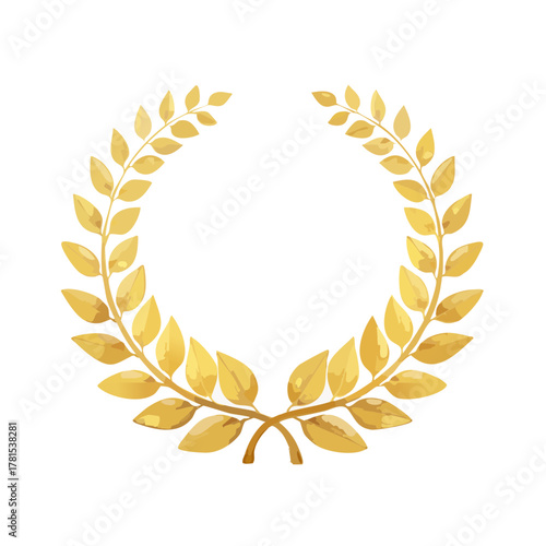 表彰とランキングの金の月桂樹のフレームのベクターイラスト