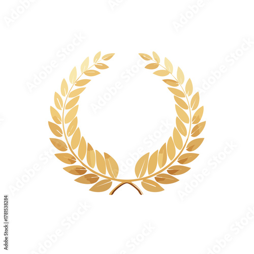 表彰とランキングの金の月桂樹のフレームのベクターイラスト