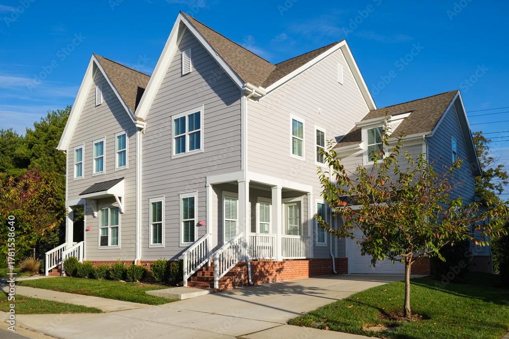 Obraz premium Modern Southern American Townhomes