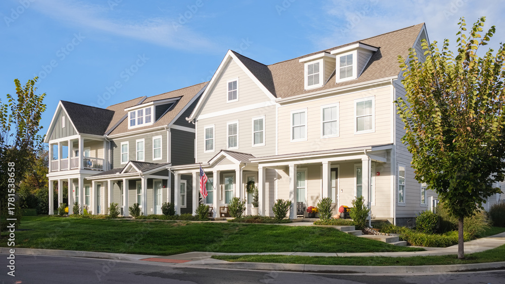 Fototapeta premium Modern Southern American Townhomes