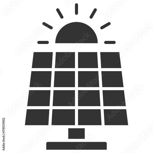 Solar Panel Glyph Icon