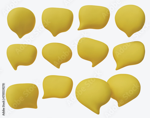 Collection of speech bubbles , representing online chatting, comments, conversations, and social network communication.