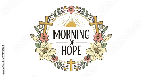 A vibrant emblem of spiritual new beginnings and natural beauty graphic design