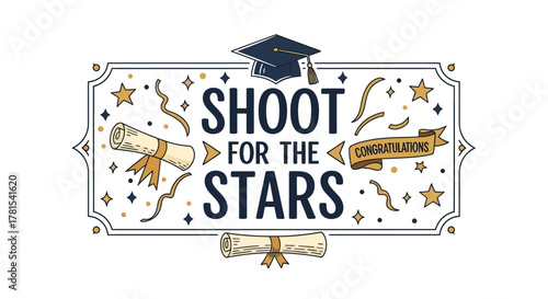 Inspiring Graduation Message with Scroll and Cap Design for Success