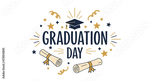 Festive Celebration of Academic Achievement on Graduation Day with Fun Elements