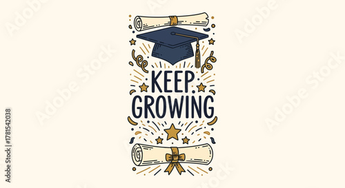 Inspiring educational design with graduation cap and diploma art