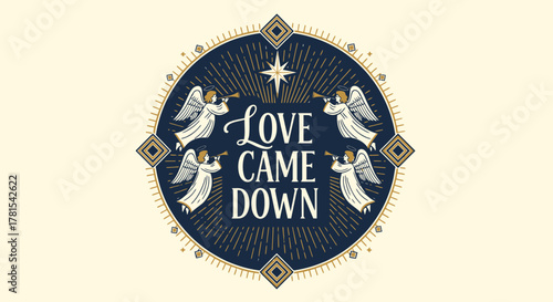 Divine Love Proclaimed by Angels: A Heavenly Artistic Illustration