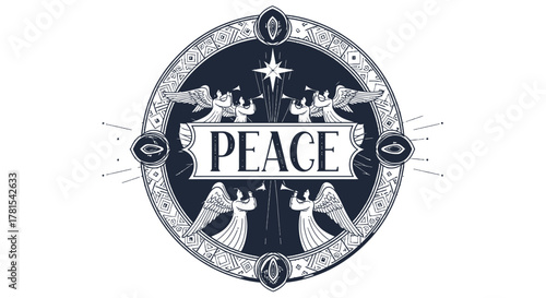 angelic heralds of goodwill vintage medallion peace messenger emblem