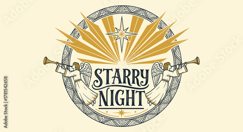 Celestial heralds and guiding star: an emblem of holiday serenity